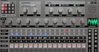 Thumbnail for: Audio Blast “Abx3”, designed as a modern homage to the TB-303, is now 85% off
