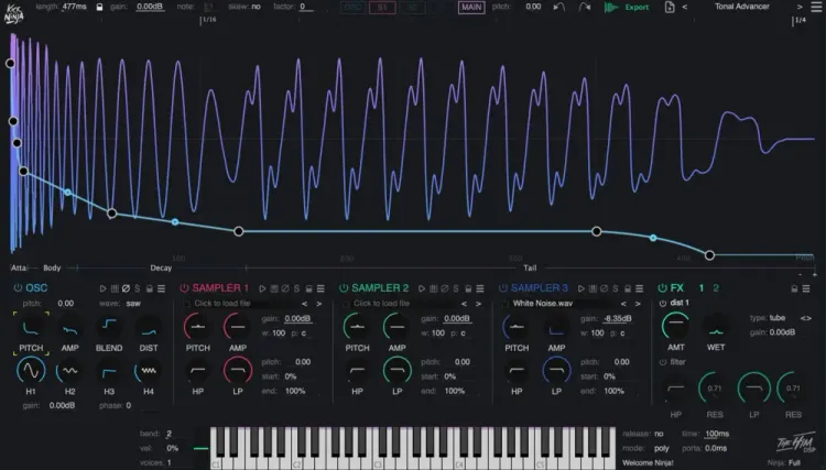 Thumbnail for: Kick Machine "Kick Ninja" by The Him DSP — AI-Powered Pitch & Amp Curve Matching from Drag & Drop Samples, Now 24% OFF!/Deals
