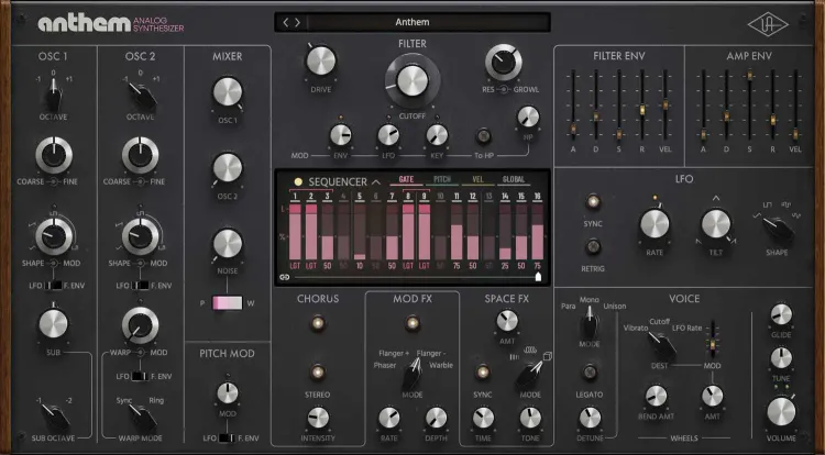 Thumbnail for: Universal Audio Releases Anthem Analog Synthesizer – Big, Bold Analog Sound